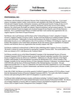 CV for Neil Broom Expert Witness in Computer Forensics Investigations in Houston Texas